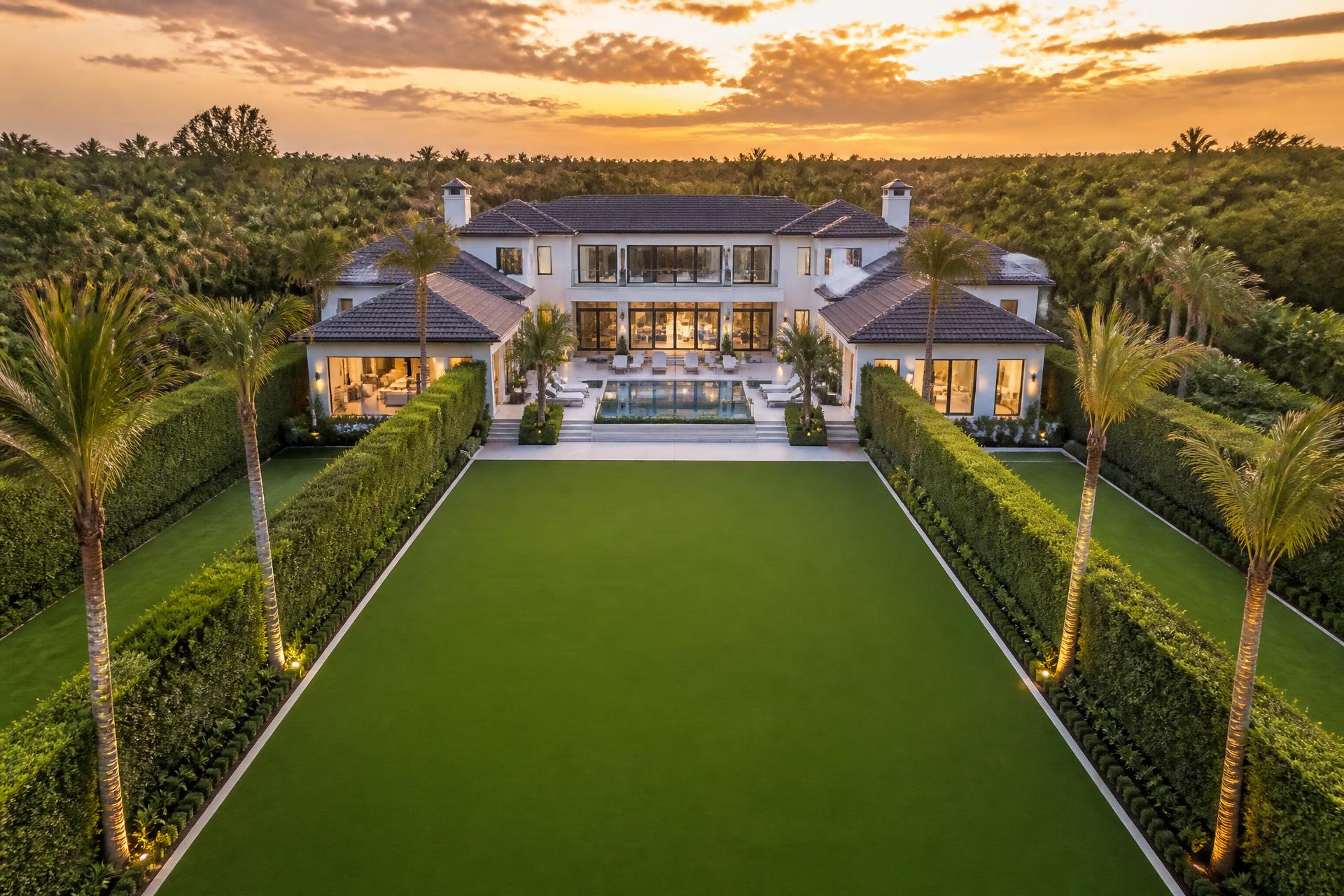 Aerial view of luxury backyard installation